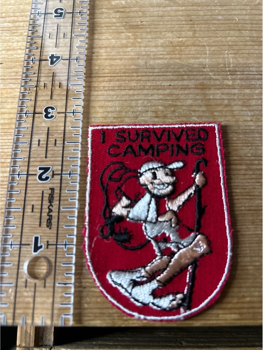 Vintage 'I Survived Camping' Embroidered Patch